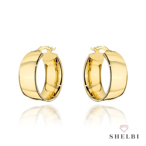 Kolczyki złote gładkie szerokie koła