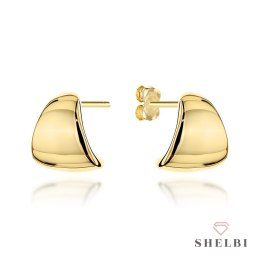 Kolczyki złote gładkie trójkątne 585 SHELBI