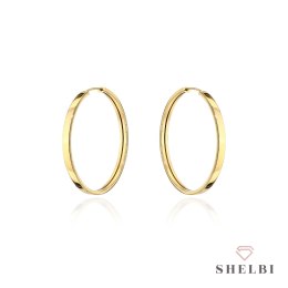 Kolczyki złote kółka szerokie - 2,7 cm 585 SHELBI