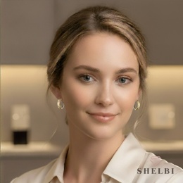 Kolczyki złote małe z diamentowanym paskiem w białym złocie 585 Shelbi