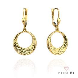 Kolczyki złote okrągłe diamentowane 585 SHELBI