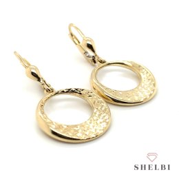 Kolczyki złote okrągłe diamentowane 585 SHELBI