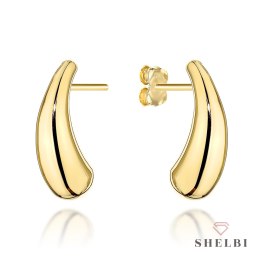 Kolczyki złote wydłużone krople na sztyfcie 585 SHELBI