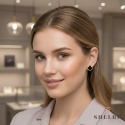 Kolczyki złote z czarną koniczynką 9mm 585 SHELBI