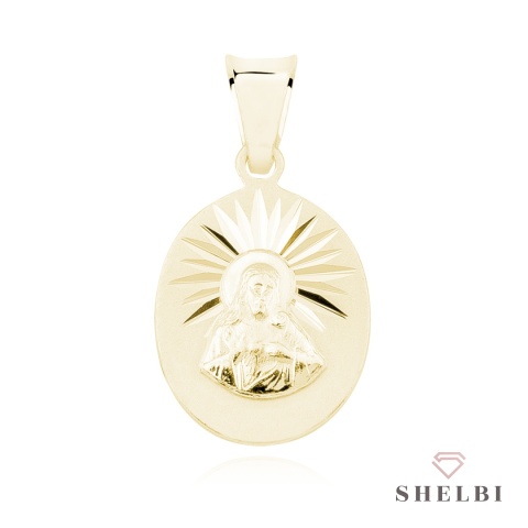 Medalik Matka Boska Szkaplerzna srebro pozłacane Komunia Św.