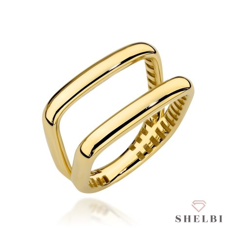 Pierścionek złoty z kolekcji "BONO ROSSO" - prostokątny