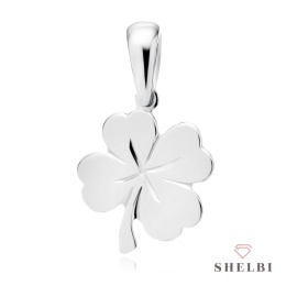 Srebrna zawieszka czterolistna koniczyna koniczynka na szczęście na prezent