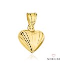 Zawieszka złota serce zdobione żłobieniem 585 SHELBI