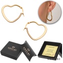Kolczyki złote serca ze stali szlachetnej PVD