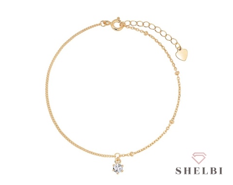 Bransoletka z cyrkonią srebro pozłacane na prezent