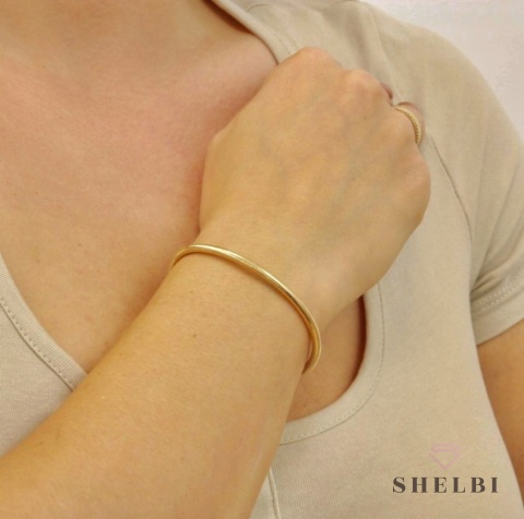 Bransoletka złota flexi elastyczna super lekka gumka 585 na prezent
