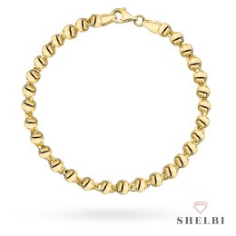 Bransoletka złota złożona z gładkich kulek 585 SHELBI