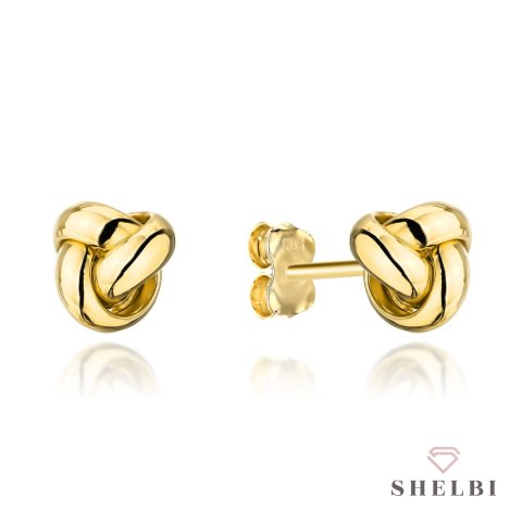 Kolczyki złote gładkie supełki