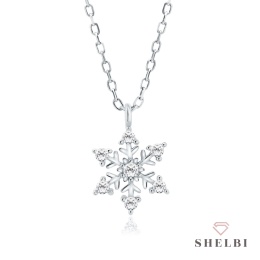 Naszyjnik srebrny ze śnieżynką śnieżynka prezent dedykcja