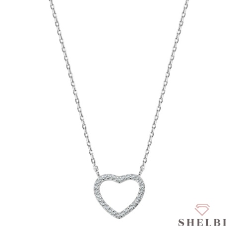 Naszyjnik z seruszkiem serce srebro 925 na prezent