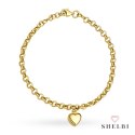 Bransoletka złota na łańcuszku ankier i zaw serce 585 SHELBI