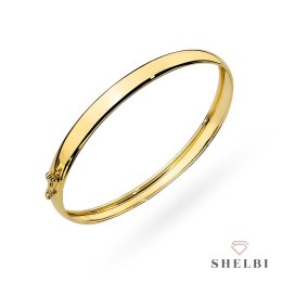 Bransoletka złota sztywna szeroka o gładkim wykończeniu 585 SHELBI