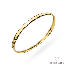Bransoletka złota sztywna wąska o gładkim wykończeniu 585 SHELBI