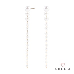 Kolczyki długie perełki wiszące na prezent