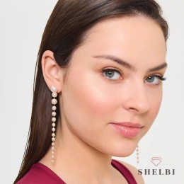 Kolczyki długie perełki wiszące na prezent