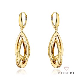 Kolczyki złote podwójne ażurowane łezki 585 SHELBI
