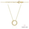 Naszyjnik złoty ring oprawiony cyrkoniami 585 SHELBI