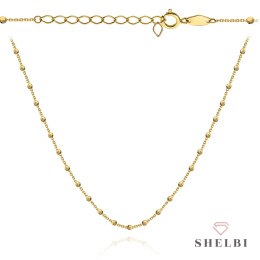 Naszyjnik złoty z kulkami diamentowanymi 39+3cm 585 SHELBI