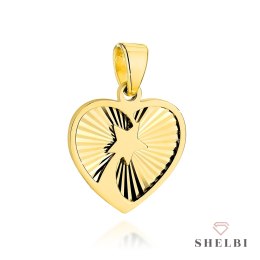Zawieszka złota diamentowane serce z gwiazdą 585 SHELBI