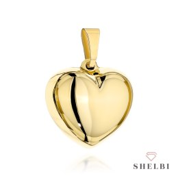 Zawieszka złota wypukłe serce o gładkim wykończeniu 585 SHELBI
