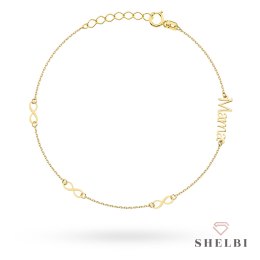 Bransoletka złota ze znakami nieskończoności 