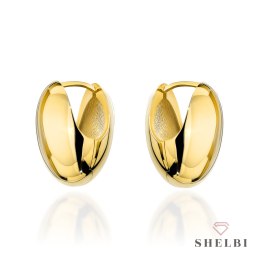 Kolczyki złote owale o gładkim wykończeniu