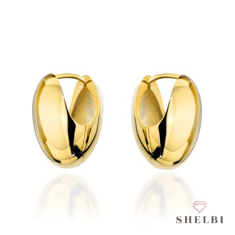 Kolczyki złote owale o gładkim wykończeniu