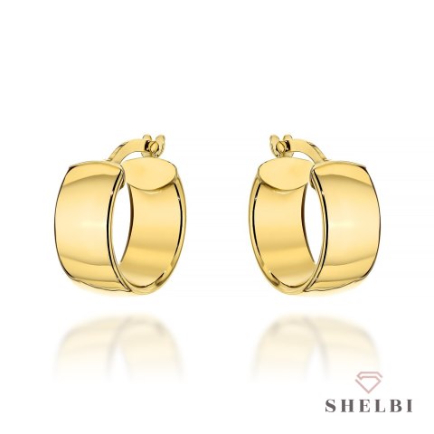 Kolczyki złote szerokie kółka