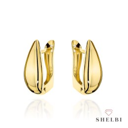 Kolczyki złote wydłużone łezki na angielskim zapięciu