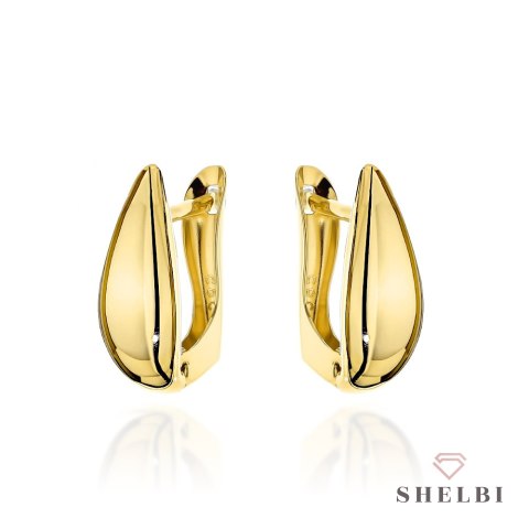 Kolczyki złote wydłużone łezki na angielskim zapięciu