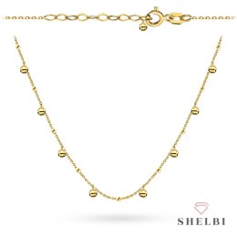 Naszyjnik złoty gładkie wiszące kulki