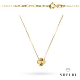 Naszyjnik złoty z diamentowaną koniczynką