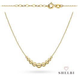 Naszyjnik złoty z gładkimi symetrycznymi kuleczkami