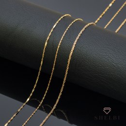Łańcuszek złoty pr. 585 - splot singapure podwójnie skręcony diamentowany 42 cm