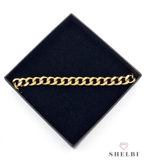 Bransoletka gruby łańcuch pancerka stal chirurgiczna