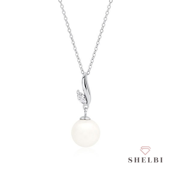 Naszyjnik srebrny z perełką perła prezent