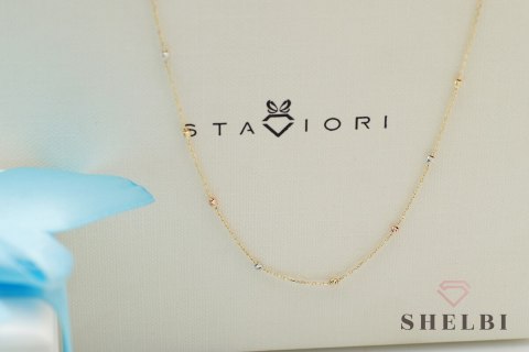 Złoty naszyjnik choker z kuleczkami białe, różowe i żółte złoto próba 585 Złoty naszyjnik choker z kuleczkami białe, różowe i żółte złoto próba 585