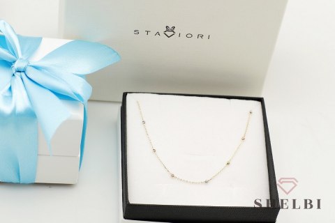 Złoty naszyjnik choker z kuleczkami białe, różowe i żółte złoto próba 585 Złoty naszyjnik choker z kuleczkami białe, różowe i żółte złoto próba 585